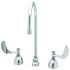 T & S Medical Faucet, 8" Center, Swivel Gooseneck, Non-Splash Aerator, 4" Handle