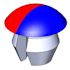T&S Brass And Bronze Handle Index Button / Plug - Red And Blue