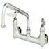 T & S Pantry Faucet 8" Centerset Swing Nozzle 12" Lever Hndles, Chrome 23.09 GPM