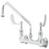 T & S Pantry Faucet 8" Centerset Swing Nozzle 12" Wrist Handles Chrome 23.09 GPM