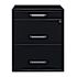 Space Solutions 3 Drawer Letter Width Vertical File Cabinet-Pencil Drawer Black