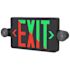 Halco Emergence LED Exit With Emergency Light, Remote Capacity, Red/green, Black