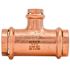 Quickfitting 1" X 1" X 1/2" Press Copper Reducing Tee Fitting (Case of 40)