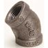 WARD MFG. BLACK MALLEABLE ELBOW 45 DEG 3/4 IN.