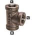 WARD MFG. BLACK MALLEABLE TEE 3/4 IN. X 3/4 IN. X 1/2 IN.