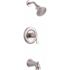 Premier Raleigh Single Handle Tub and 1.8 GPM Showerhead Kit with Valve in Brushed Nickel
