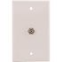 Preferred Industries 1-Gang Catv F-Type Connector with Wallplate, Plastic, White