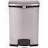 Rubbermaid Commercial Products Slim Jim Step-On Black 24 gal. Stainless Steel Front Step Trash Can