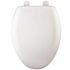 BEMIS Hospitality Elongated Soft Close Commercial Plastic Closed Front Toilet Seat in White Never Loosens and DuraGuard