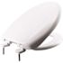 BEMIS Hospitality Elongated Soft Close Commercial Plastic Closed Front Toilet Seat in White Never Loosens and DuraGuard
