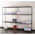 Lorell STARTER ADD-ON WIRE SHELVING UNIT, 4 SHELVES, 1000 LB. CAPACITY, BLACK, 36X18X72 IN.