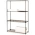 Lorell STARTER ADD-ON WIRE SHELVING UNIT, 4 SHELVES, 1000 LB. CAPACITY, BLACK, 36X18X72 IN.