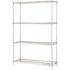 Lorell 18 in. x 36 in. x 71 in. Chrome Steel 4-Tier Industrial Shelving Unit