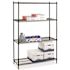 Lorell INDUSTRIAL STARTER WIRE SHELVING UNIT, 4 SHELVES, 4000 LB. CAPACITY, BLACK, 36X24X72 IN.