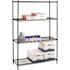 Lorell 48 in. x 24 in. x 72 in., Black, 4000 Lb. Capacity, 4 Shelves, Industrial Starter Wire Shelving Unit