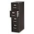 Lorell 15 in. x 26-1/2 in. x 52 in. Black Vertical File Cabinet with 4-Drawers Security Lock and Letter Files
