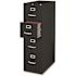 Lorell 18 in. x 26-1/2 in. x 52 in. Black Vertical File Cabinet with 4-Drawers, Security Lock and Legal Files