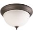 Monument 2-Light 15-1/2 in. x 7-1/2 in. Flush Mount Ceiling in Fixture Frosted Glass in Oil Rubbed Bronze