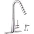Premier Essen Single-Handle Pull-Down Sprayer Kitchen Faucet with Soap Dispenser in Chrome