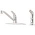 Pfister Pfirst Series Single Handle Deck Mount Standard Kitchen Faucet with Side Sprayer in Polished Chrome
