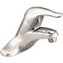 MOEN Chateau 4 in. Centerset Single Handle Low-Arc Bathroom Faucet, Red/Blue Under Spout in Chrome (No Drain Assembly)