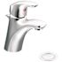 MOEN Baystone Single Hole Single-Handle Bathroom Faucet with Flexible Supply Lines in Chrome