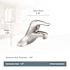 MOEN Chateau 4 in. Centerset Single Handle Low-Arc Bathroom Faucet, Red/Blue on Top/Under Spout in Chrome (No Drain Assembly)