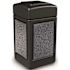 StoneTec 42 Gal. Black/Pepperstone Square Trash Can with Open Top Lid