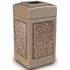 StoneTec 42 Gal. Beige/Riverstone Square Waste Container with Open Lid