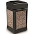 StoneTec 42 Gal. Black/Riverstone Square Trash Can with Open Top Lid