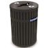 ArchTec Parkview 3, 45 Gal. Black Round Recycling Container with Slotted Open Lid