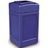 PolyTec 42 Gal. Blue Square Trash Can with Open Top Lid