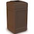 PolyTec 42 Gal. Brown Square Trash Can with Open Top Lid
