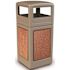 StoneTec 42 Gal. Beige with Sedona Panels, Square Waste Container with Dome Lid
