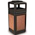 StoneTec 42 Gal. Black/Sedona Square Trash Can with Ashtray Lid