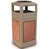 StoneTec 42 Gal. Beige/Sedona Square Trash Can with Ashtray Lid