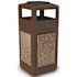 StoneTec 42 Gal. Brown/Riverstone Square Trash Can with Ashtray Lid