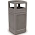 PolyTec 42 Gal. Gray Square Trash Can with Dome Lid