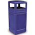 PolyTec 42 Gal. Blue Square Trash Can with Dome Lid