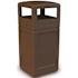 PolyTec 42 Gal. Brown Square Trash Can with Dome Lid