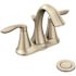 MOEN Eva 4 in. Centerset 2-Handle High-Arc Bathroom Faucet in Brushed Nickel