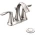 MOEN Eva 4 in. Centerset 2-Handle High-Arc Bathroom Faucet in Chrome