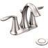 MOEN Eva 4 in. Centerset 2-Handle High-Arc Bathroom Faucet in Chrome