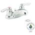 MOEN Chateau 4 in. Centerset 2-Handle Low Arc Bathroom Faucet in Chrome with Drain Assembly