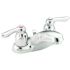MOEN Chateau 4 in. Centerset 2-Handle Low Arc Bathroom Faucet in Chrome with Drain Assembly