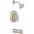 MOEN Eva Posi-Temp 1-Handle Tub and Shower Trim Kit in Brushed Nickel (Valve Not Included)