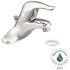 MOEN Chateau 4 in. Centerset Single-Handle Low-Arc Bathroom Faucet with Metal/Plastic Drain Assembly in Chrome (1/2 in. IPS)