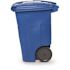 Toter 48 Gal. Blue Outdoor Trash Can with Quiet Wheels and Lid