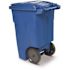 Toter 48 Gal. Blue Outdoor Trash Can with Quiet Wheels and Lid