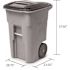Toter 48 Gal. Blue Outdoor Trash Can with Quiet Wheels and Lid